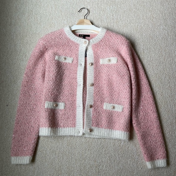 Maje Pale Pink Cardigan - Picture 2 of 5
